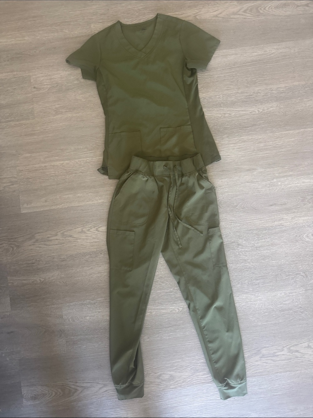 Angie Olive Green Scrub Top & Jogger Set